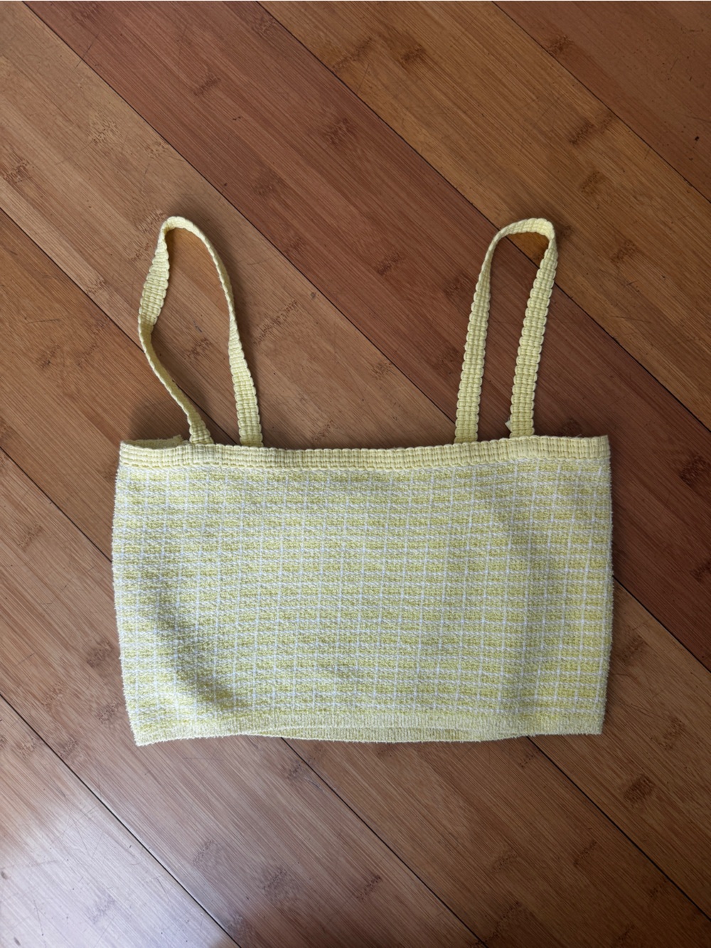 ZARA Butter yellow short knit crop top